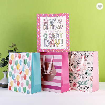 Goede prijs. Draaiband Takeaway Dank u papieren zak Verpakking Recyclebare kerstcadeautasjes online