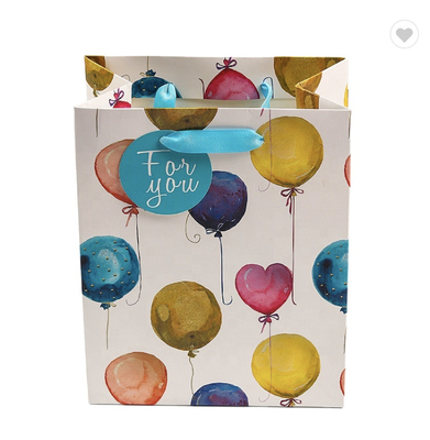 Goede prijs. Gepersonaliseerde 25x15x35cm papieren winkeltas met handvat met kleurrijke ballonpatronen online