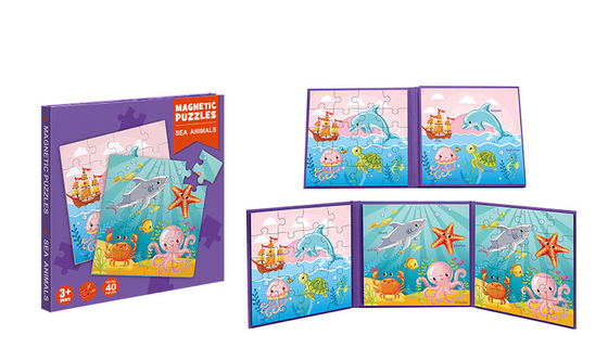 Goede prijs. Magnetische voorschoolse educatieve speelgoed Zeedier Puzzle Puzzels Voor 3 jaar + online