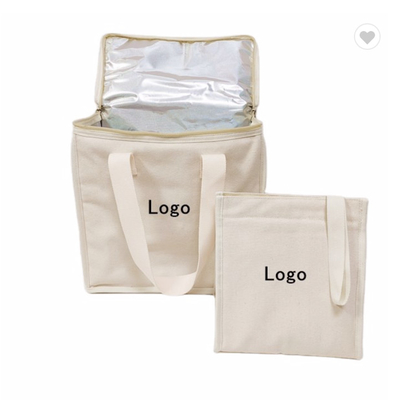 Goede prijs. Eco-geïsoleerde voedselzak katoenen doek lunchkoeler zak voor supermarkt online