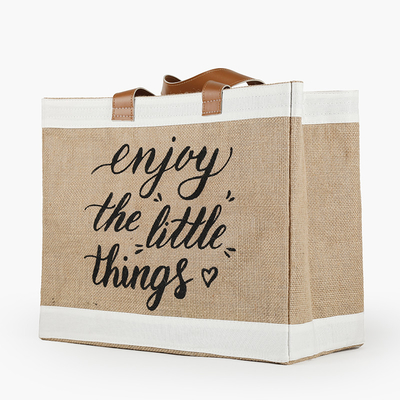 Goede prijs. Grote gedrukte Tote Jute zakken Op maat gemaakte Hessische zakken voor teruggeschenken online
