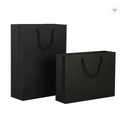 Goede prijs. ODM Matte Laminatie Papieren Tas Verpakking Custom Logo Zwarte Winkeltas online