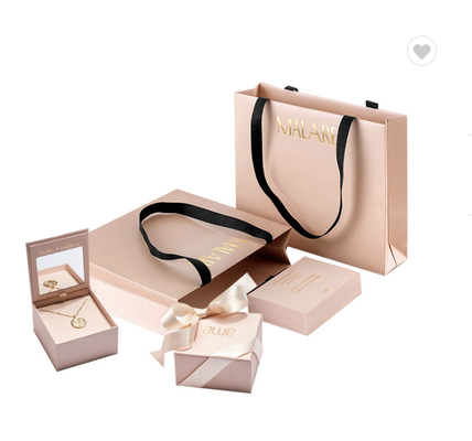 Goede prijs. Kleine Roze Roze CMYK Fancy Gift Paper Bag Verpakkingsdoos Drager Met Ribbon Handle 230gsm online