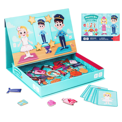 CMYK-drukken educatieve magnetische puzzelspellen kleedherkenning voor kinderen