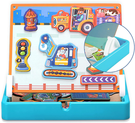 Voorschoolse kinderen Magnetische puzzelspelletjes Ingenieursvoertuigen voor de leeftijd van 4-8 40pcs