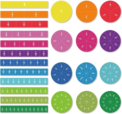 Magnetische tegel cirkel breuken set 156 stukken 12 kleur codering tellen en wiskunde speelgoed