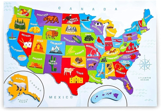 Goede prijs. Verenigde Staten van Amerika Puzzle kaart met 44 magnetische stukjes 19 x 13 inch online
