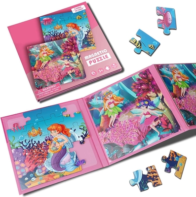 Zeemeermin Houten Magnetische Puzzle Puzzle Voor Reisspellen